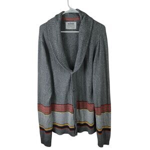 Urban Pipeline Grey Red Yellow Striped Bottom Button Cardigan Sweater Men’s Sz X